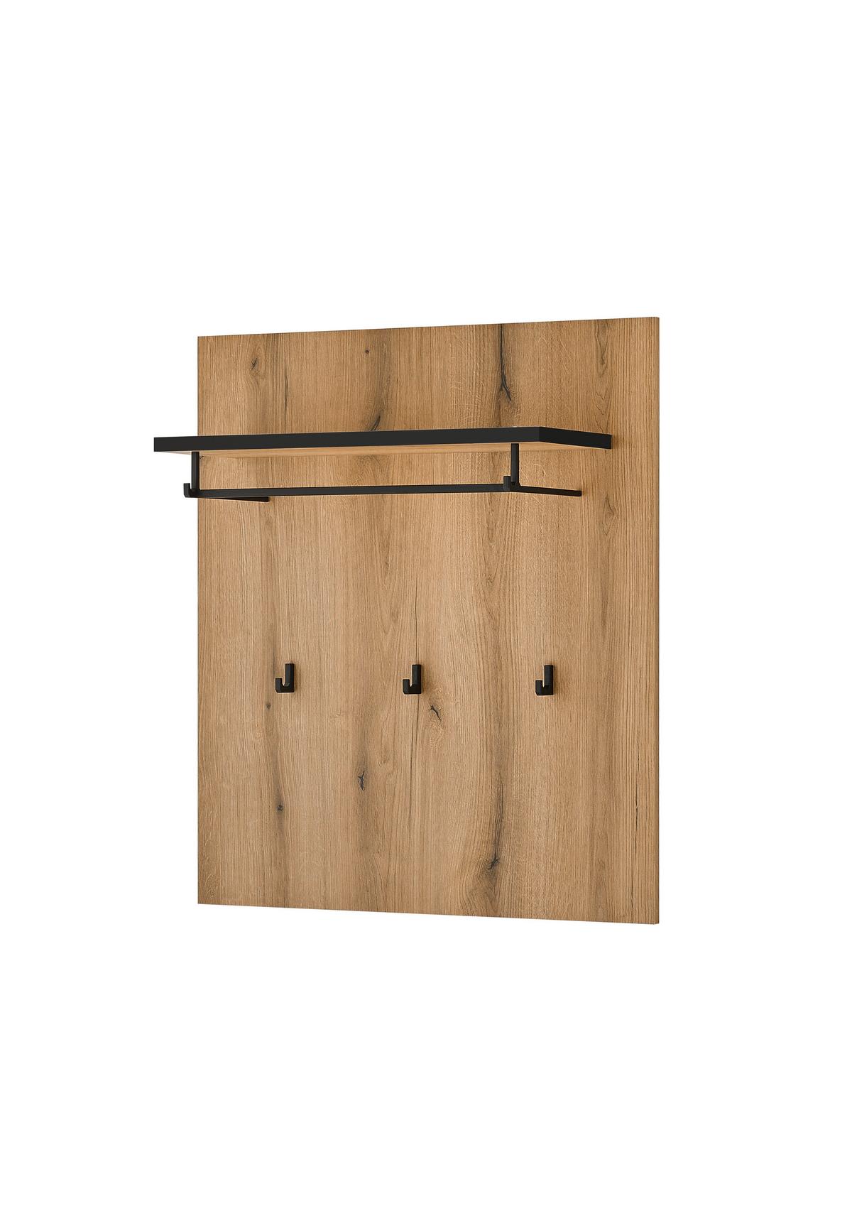 Garderobenpaneel Cantara Eichefarben/Anthrazit B: 79cm - Eichefarben/Anthrazit, MODERN, Holzwerkstoff (79/89/25cm) - MID.YOU