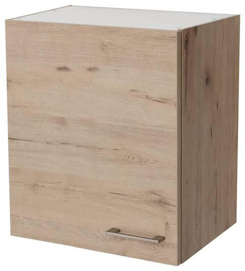 Horná kuchynská skrinka RIVA H50 50cm - dub San Remo/farba ušľachtilej ocele, Modern, kov/kompozitné drevo (50/54,8/32cm)
