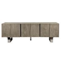 Lowboard Grau B: 160cm - Chromfarben/Grau, Design, Holz (160/56/46cm) - MID.YOU