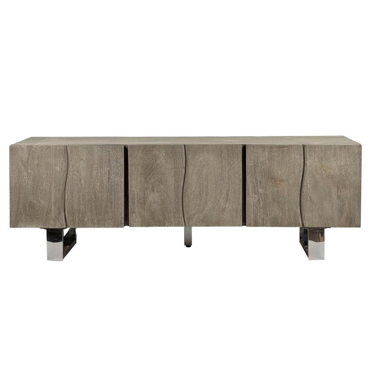 Lowboard Grau B: 160cm - Chromfarben/Grau, Design, Holz (160/56/46cm) - MID.YOU