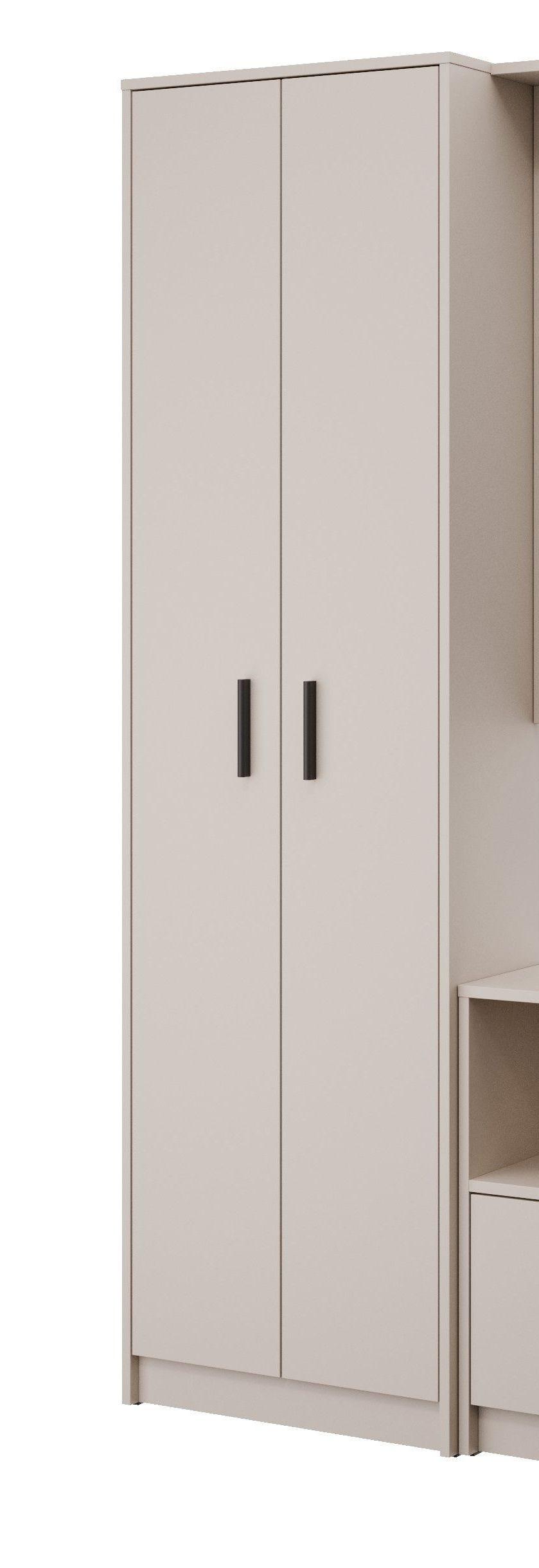 Skříň na odev Elza, *CENOVÝ TRHÁK* - černá/kašmírová, Moderní, kompozitní dřevo/plast (55/190/26cm) - Based