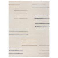 Handwebteppich Dottie Wolle Blue - Blau, KONVENTIONELL, Textil (120/170cm)