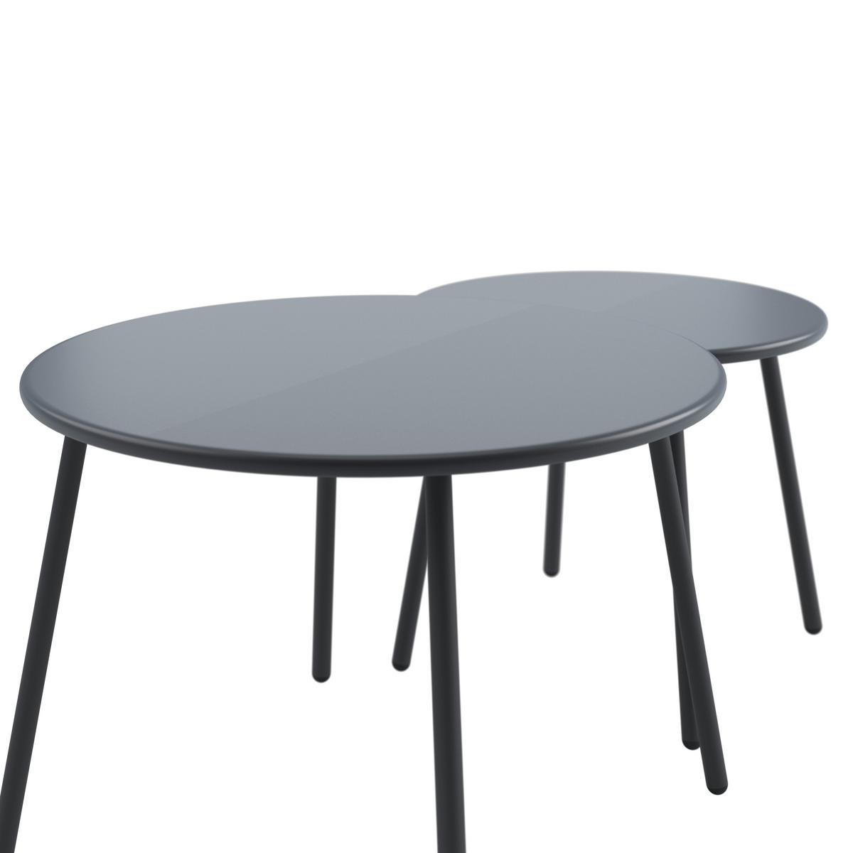 Loungegarnitur Nizza - Dunkelgrau/Hellgrau, MODERN, Textil/Metall (114/75/70cm) - Beldano