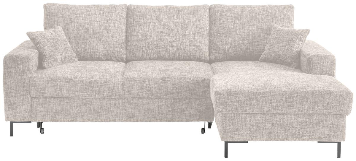 Eckschlafsofa Zona, Creme S: 237x143 Cm - Creme/Schwarz, KONVENTIONELL, Textil (237/143cm) - Livetastic