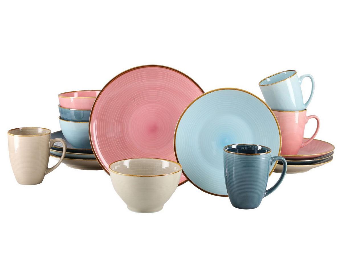 Kombiservice Cosy Dax Stein 4 Personen Geschirr Set - Multicolor, Trend, Stein - Creatable