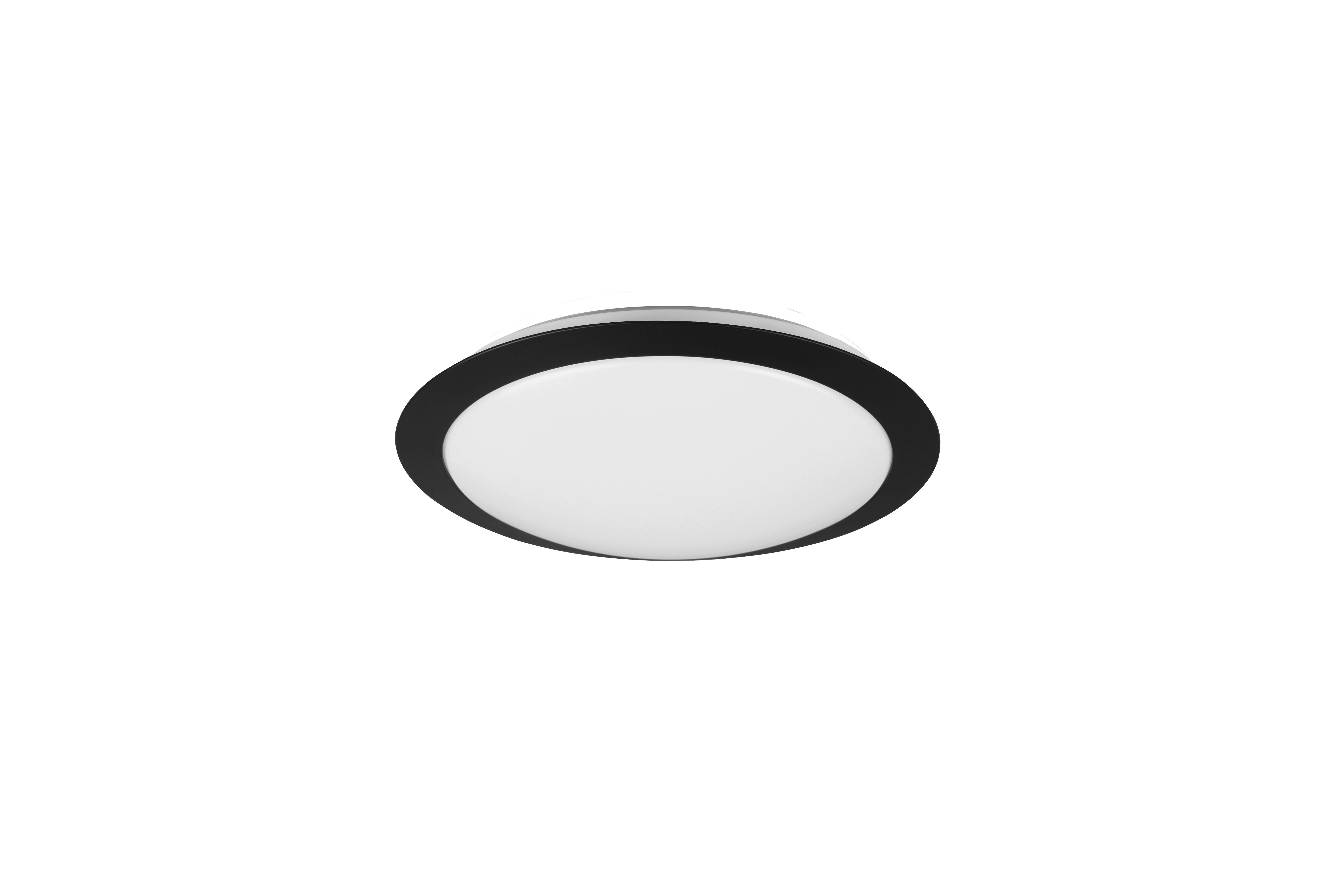 LED-Deckenleuchte Ø 29 cm, 1-Flammig, Rund - Schwarz/Weiß, Basics, Kunststoff (29/8cm) - Trio Leuchten