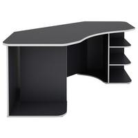 Eckschreibtisch mit Stauraum B 198 H 76cm Thanatos, Anthrazit - Anthrazit/Weiß, MODERN, Holzwerkstoff (198/85/76cm) - MID.YOU