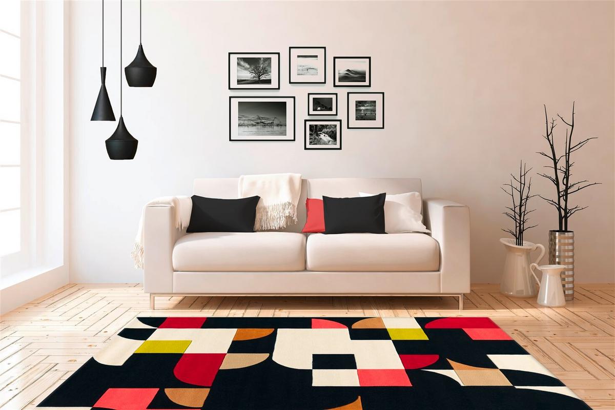 Flachwebteppich Schwarz Spirit 170x240 cm - Multicolor/Schwarz, Basics, Textil (170/240cm) - Kayoom
