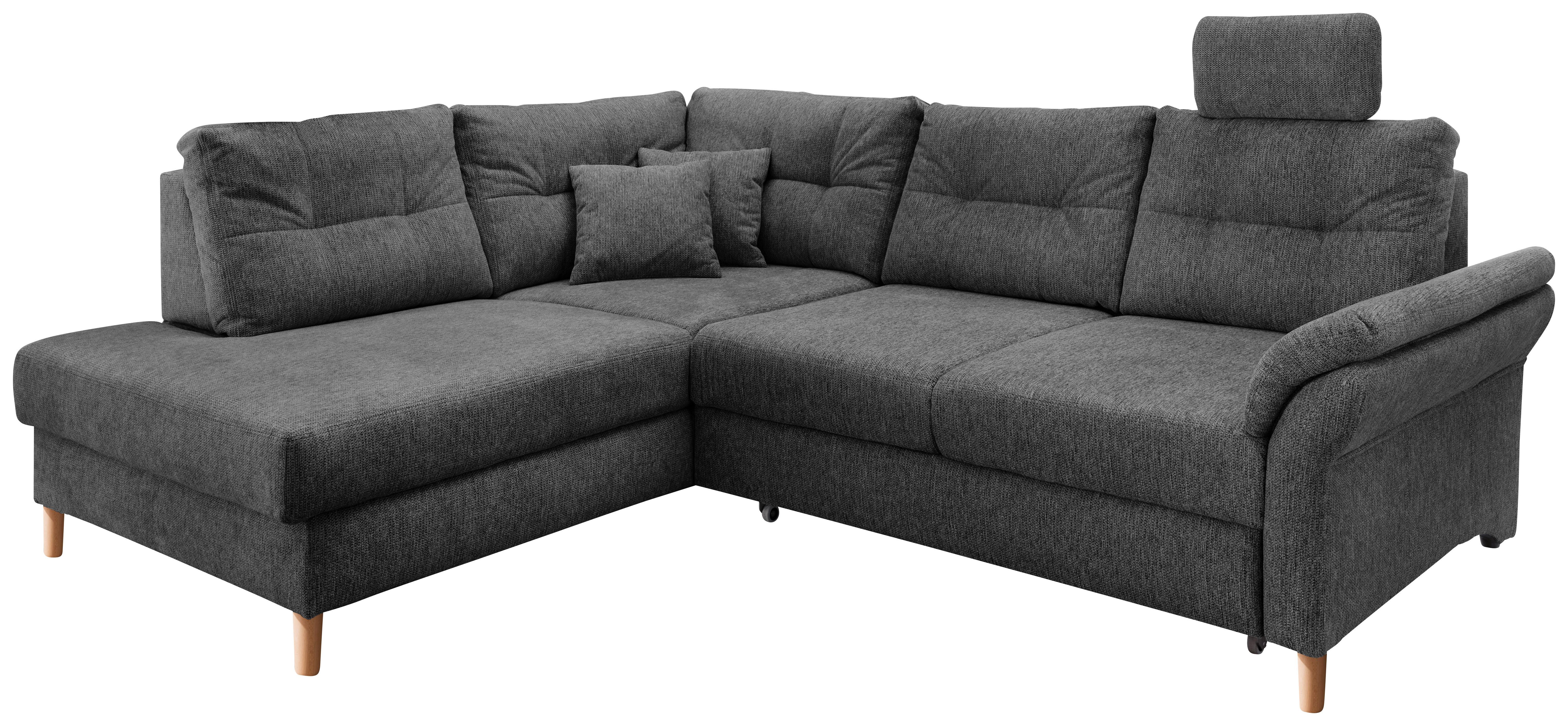 Ecksofa Brizzini Anthrazit S: 206x264 cm - Anthrazit/Naturfarben, MODERN, Textil (206/264cm) - Livetastic