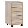 Rollcontainer Eiche Dekor Lisa 33x63x38 Cm - Eichefarben, KONVENTIONELL, Holzwerkstoff/Kunststoff (33/63/38cm) - MID.YOU
