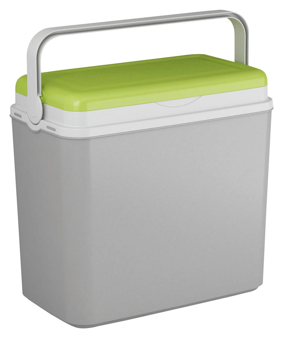 Kühlbox 24 L Moritz Mit Klappgriff Grau/grün - Grau/Grün, Basics, Kunststoff (40/23,6/37,5cm)