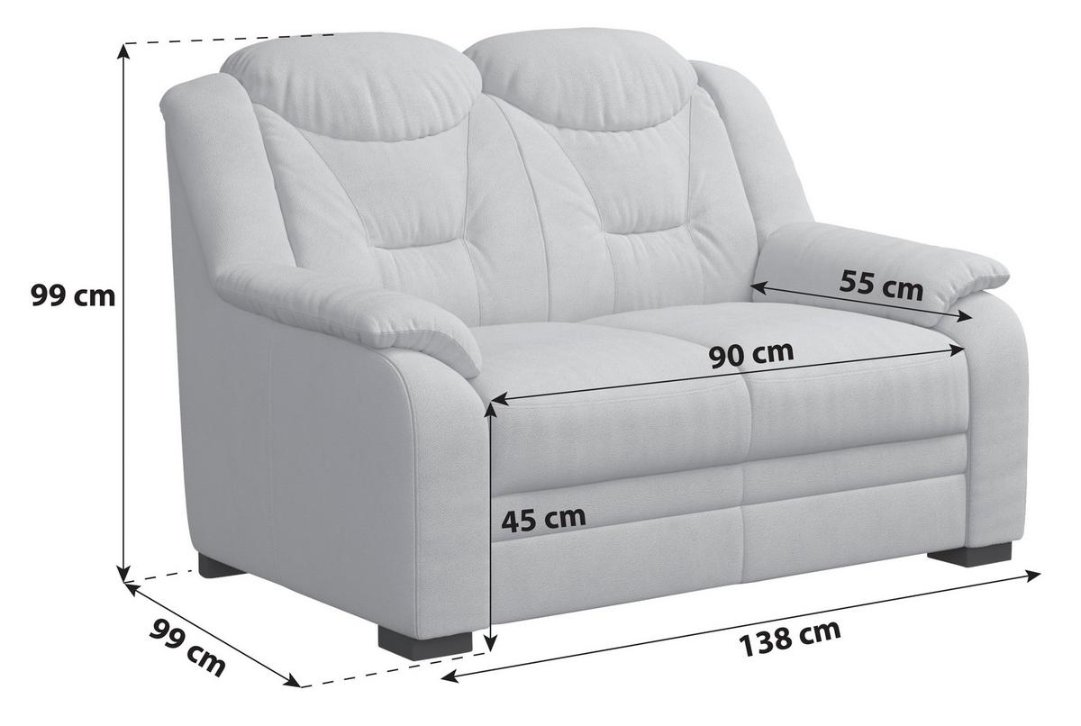 2-SITZER-SOFA Marcus Braun B: 138 cm - Schwarz/Braun, Basics, Textil (138/99/99cm) - MID.YOU