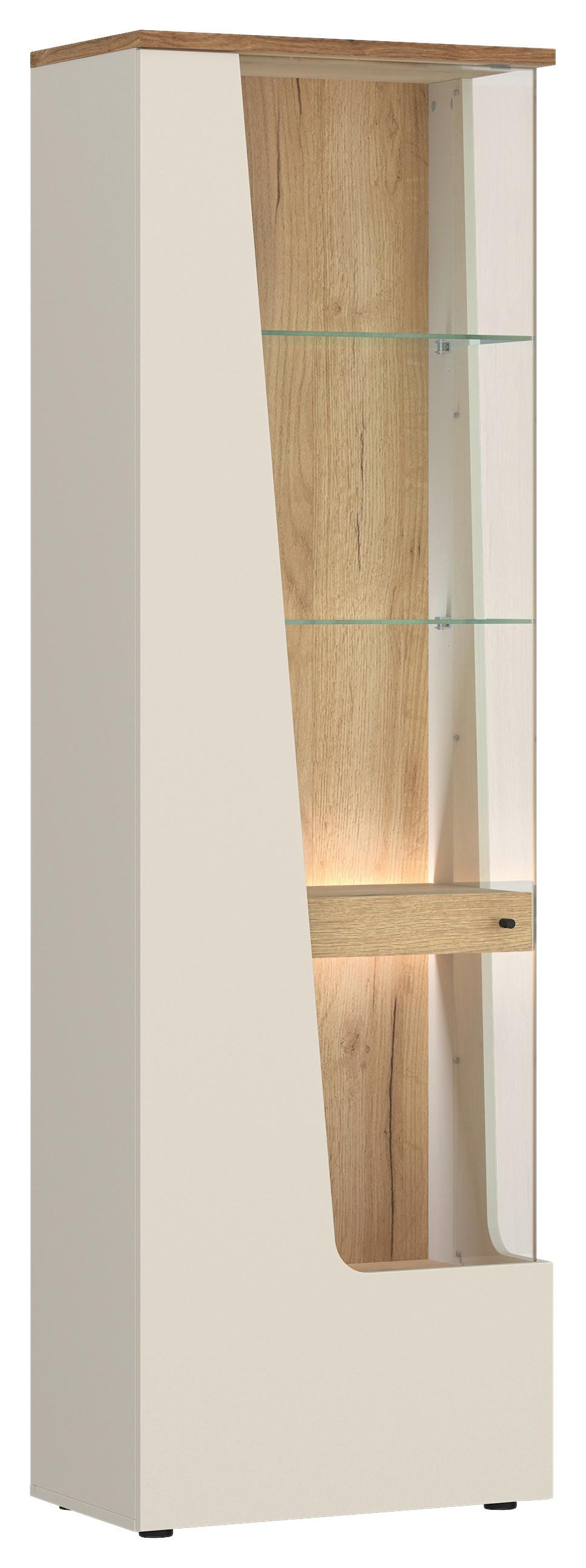 Vitrine Cut Out B: 60 cm Kaschmir/Eichefarben