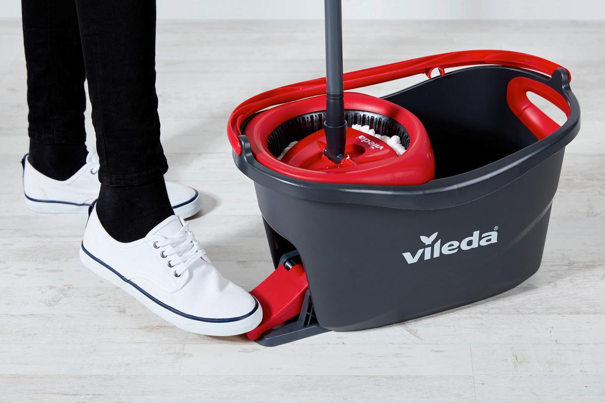 Bodenreinigungsset Easy Wring Supermocio Turbo - Schwarz/Weiß, Basics, Textil (49/29,6/29,3cm) - Vileda