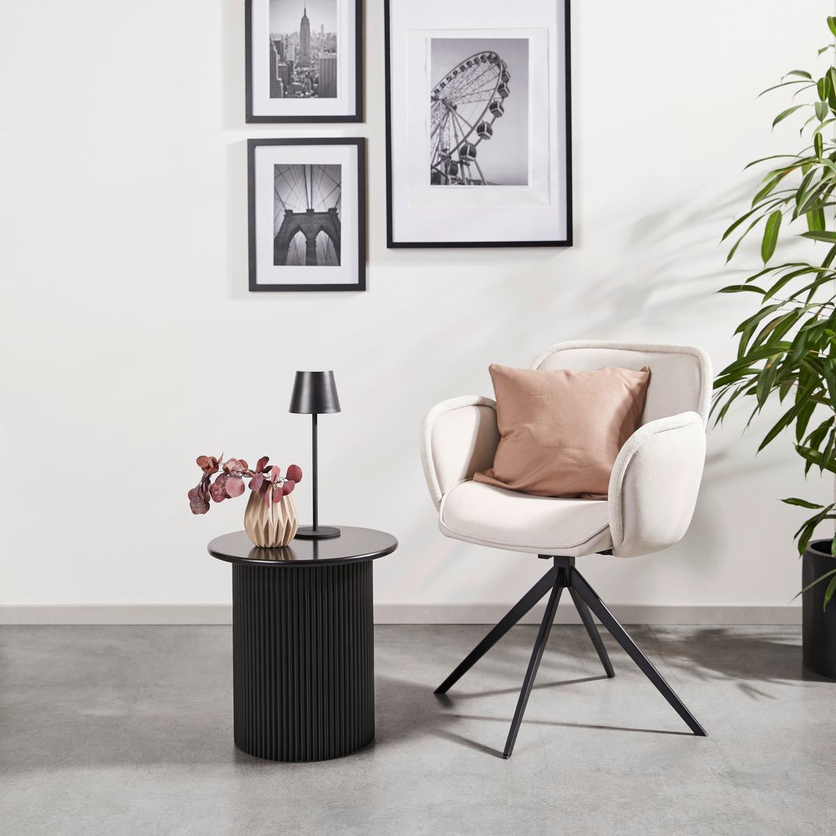 Beistelltisch Linz , Schwarz - Schwarz, Design, Holzwerkstoff (40/41/40cm) - Livetastic