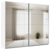 Schwebetürenschrank Mit Spiegel B: 271cm Feldkirch - Silberfarben/Weiß, MODERN, Glas/Holzwerkstoff (271/229/62cm)