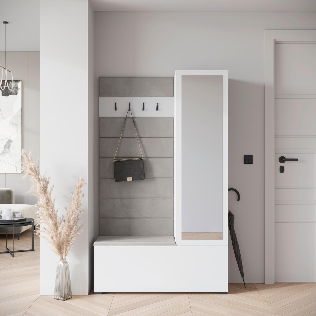 ŠATNA GARDEROBE TEJO II - bílá/vysoce lesklá bílá, Design, kompozitní dřevo (115/192/37,5cm) - Livetastic