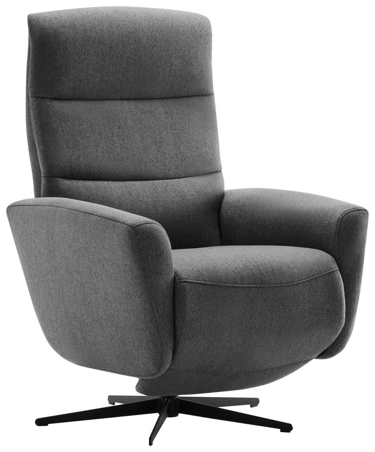 Fernsehsessel M. Relaxfunktion Park Stoffbezug Dunkelgrau - Dunkelgrau/Schwarz, Design, Textil (76/104/77cm) - Livetastic
