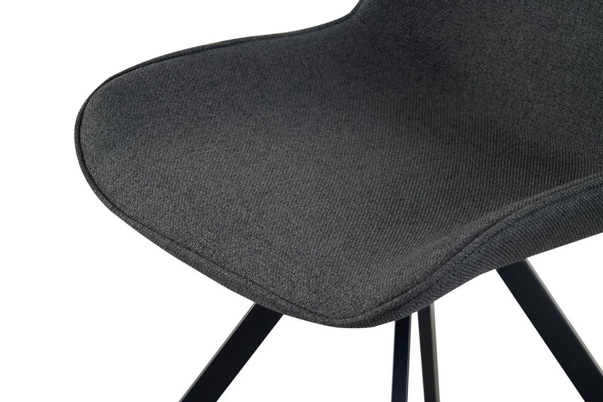 Stuhl-Set Emilia Anthrazit B: 52 cm - Anthrazit/Schwarz, MODERN, Textil/Metall (52/85/61cm) - MID.YOU