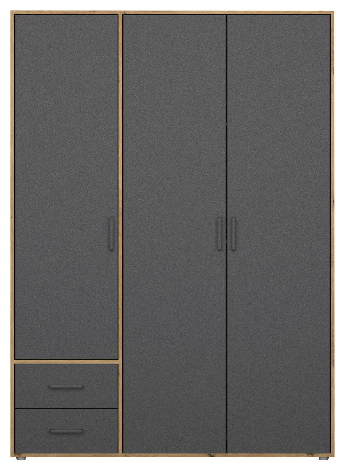 Drehtürenschrank Mit Schubladen 140 Cm Voyager - Eiche Artisan/Grau, MODERN, Holzwerkstoff (140/194/53cm) - Rauch Möbel