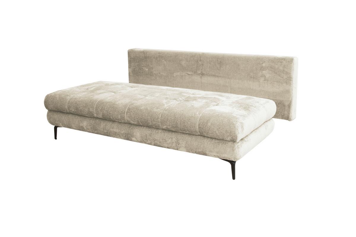 Schlafsofa Perla Creme B: 203 cm - Creme/Schwarz, KONVENTIONELL, Textil (203/94/96cm)