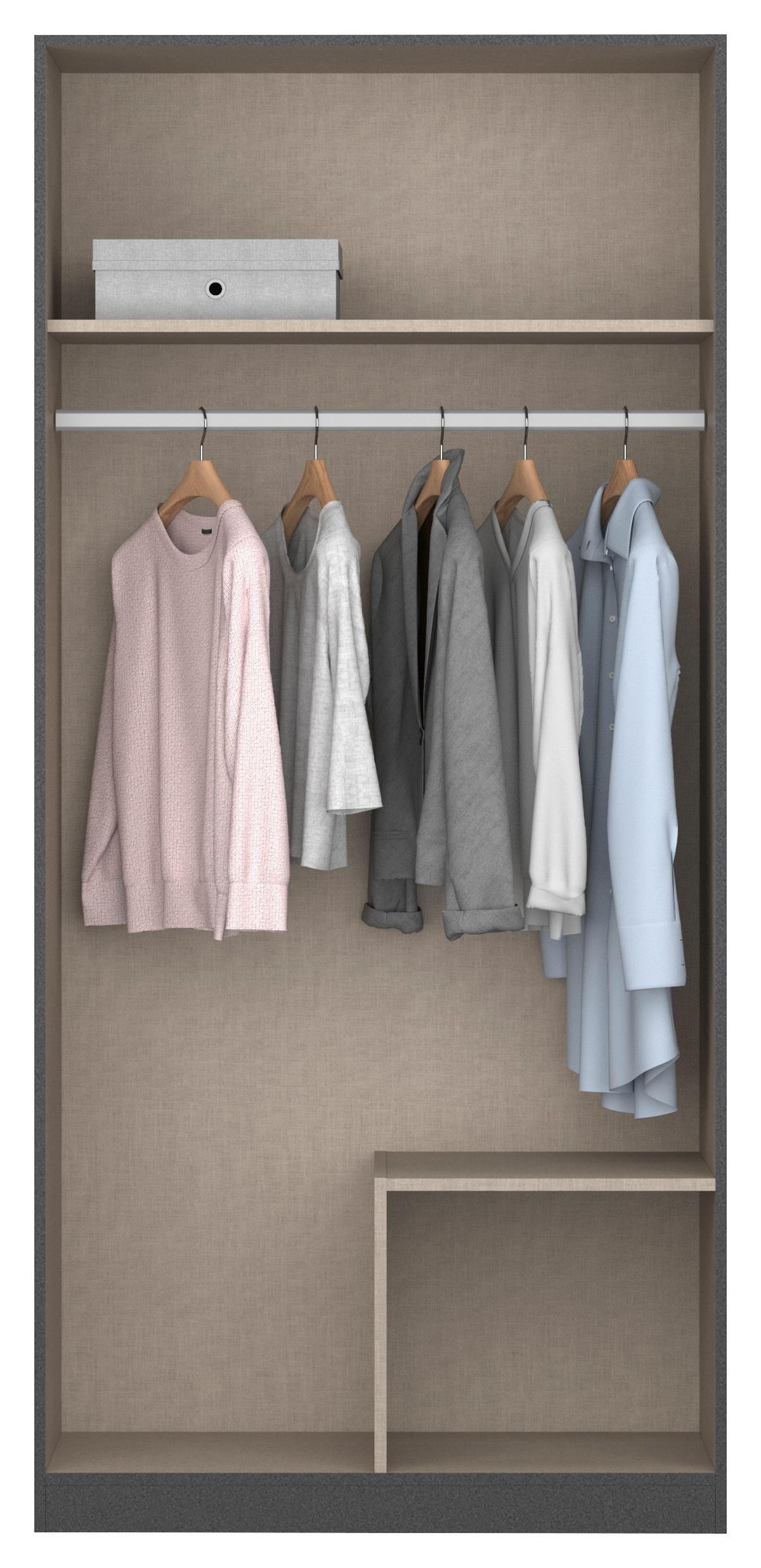 Drehtürenschrank Style-Up Eiche Artisan/Grau B: 91cm - Eiche Artisan/Grau, MODERN, Holzwerkstoff (91/197/54cm) - Rauch Möbel