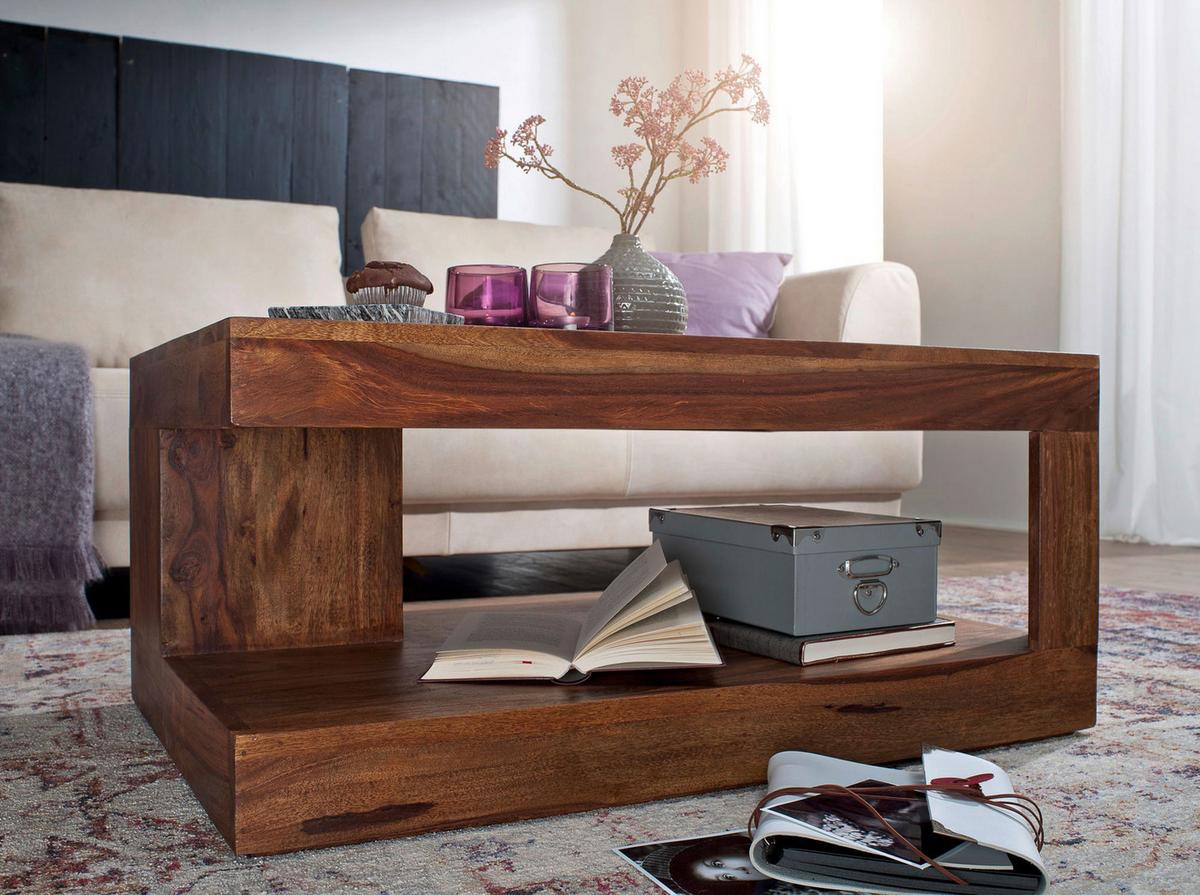 Couchtisch Mumbai Sheeshamholz Massiv B: 60 Cm - Sheeshamfarben, MODERN, Holz (60/90/40cm) - MID.YOU