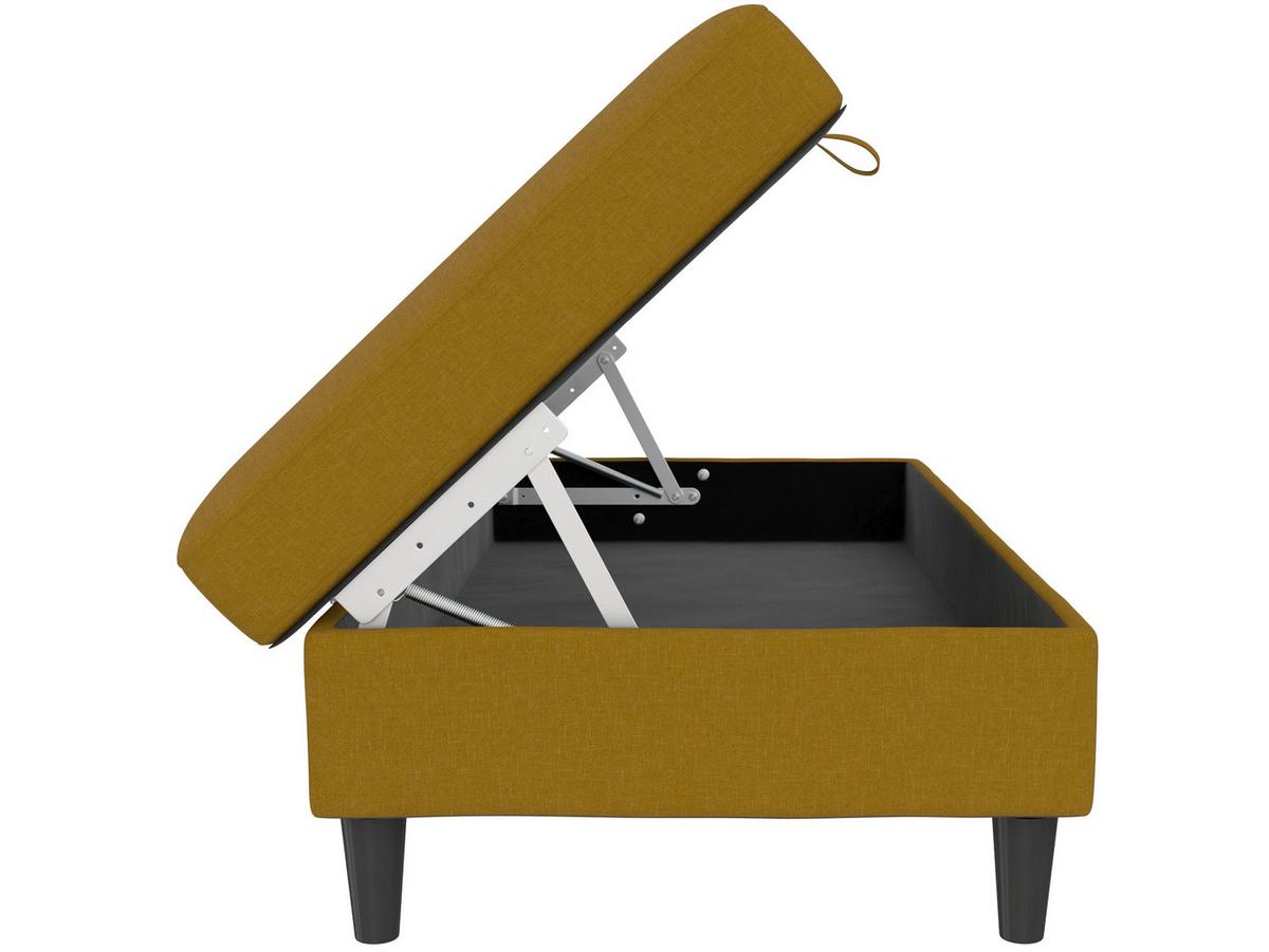 Hocker Hannover Currygelb, mit Stauraum - Currygelb/Schwarz, Basics, Textil (130/43/69cm) - Livetastic