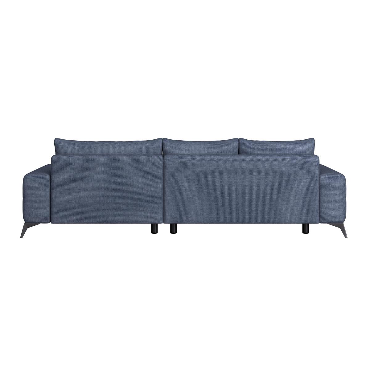 Ecksofa Mauro Blau, mit Schlaffunktion - Blau/Schwarz, Trend, Textil (290/175cm) - Luca Bessoni