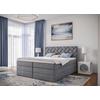 Boxsprngbett inkl. Topper Silberfarben 180x200 cm Loreno - Silberfarben/Schwarz, MODERN, Holzwerkstoff/Textil (180/200cm) - MID.YOU