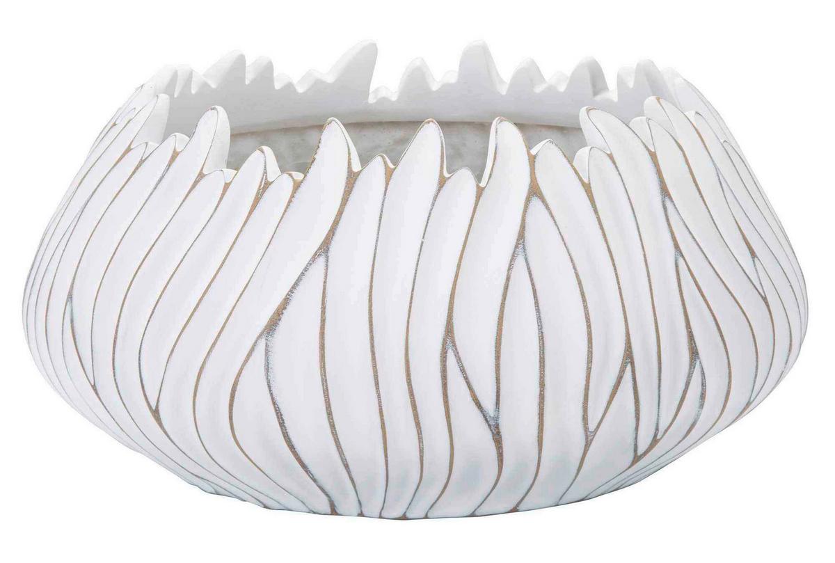 Vase Polyresin Honduras Weiß B: 40 cm - Weiß, Basics, Kunststoff (40/20/40cm)