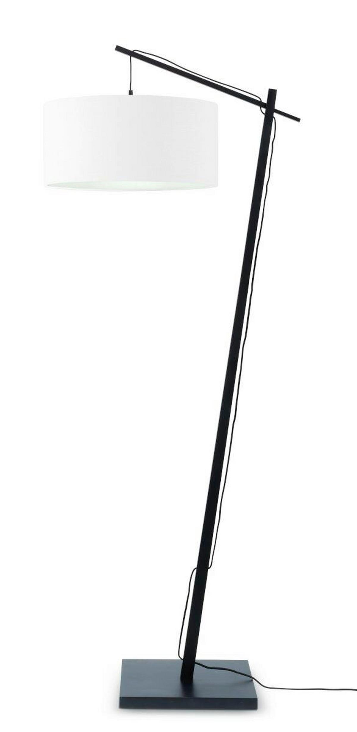 Stehlampe Andes Schwarz/weiß Mit Fußschalter - Schwarz/Weiß, Design, Naturmaterialien/Textil (47/176/23cm) - Good & Mojo