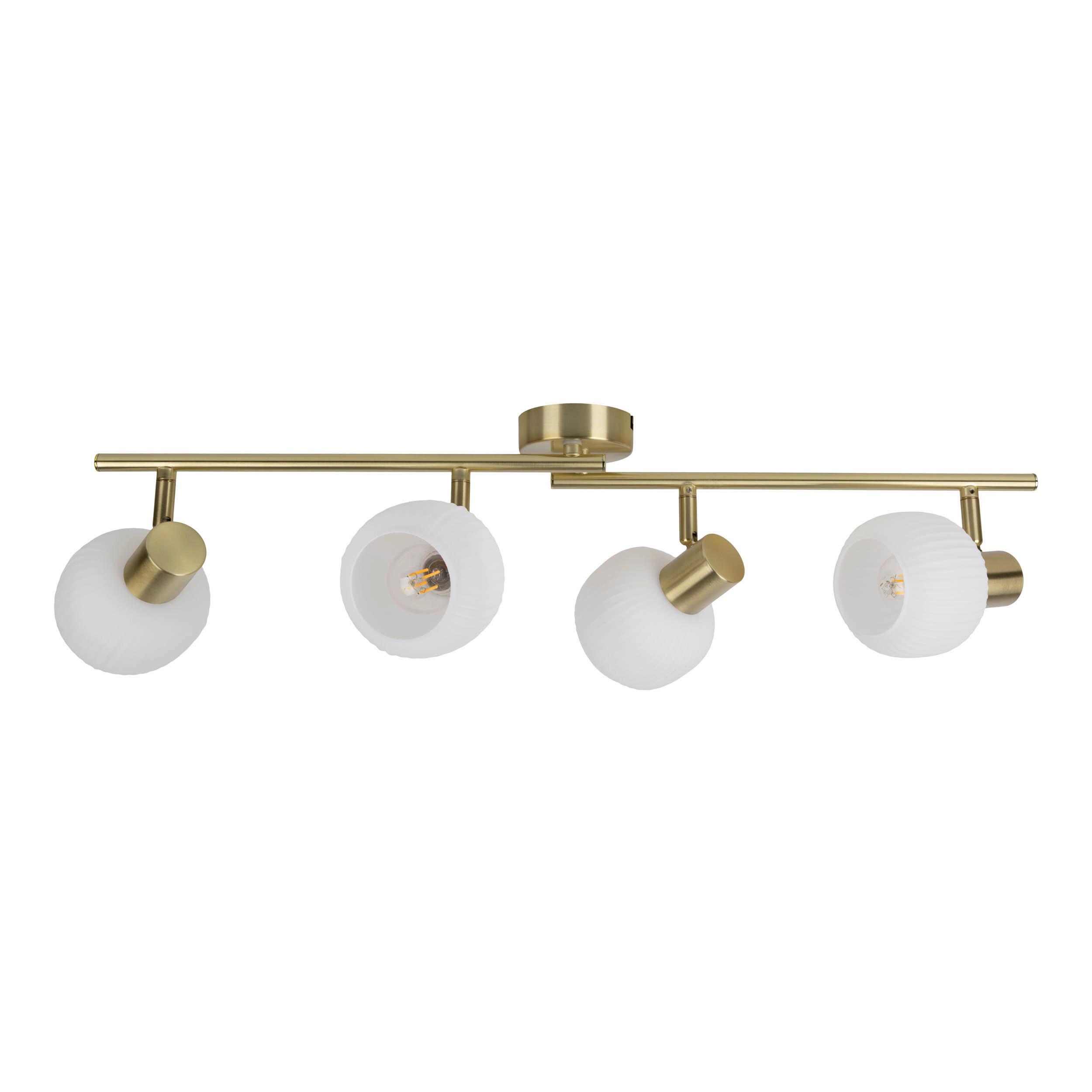 Deckenstrahler Exkl. 4xe14, 40w - Messingfarben/Weiß, LIFESTYLE, Glas/Metall (70/10/18,5cm) - Näve