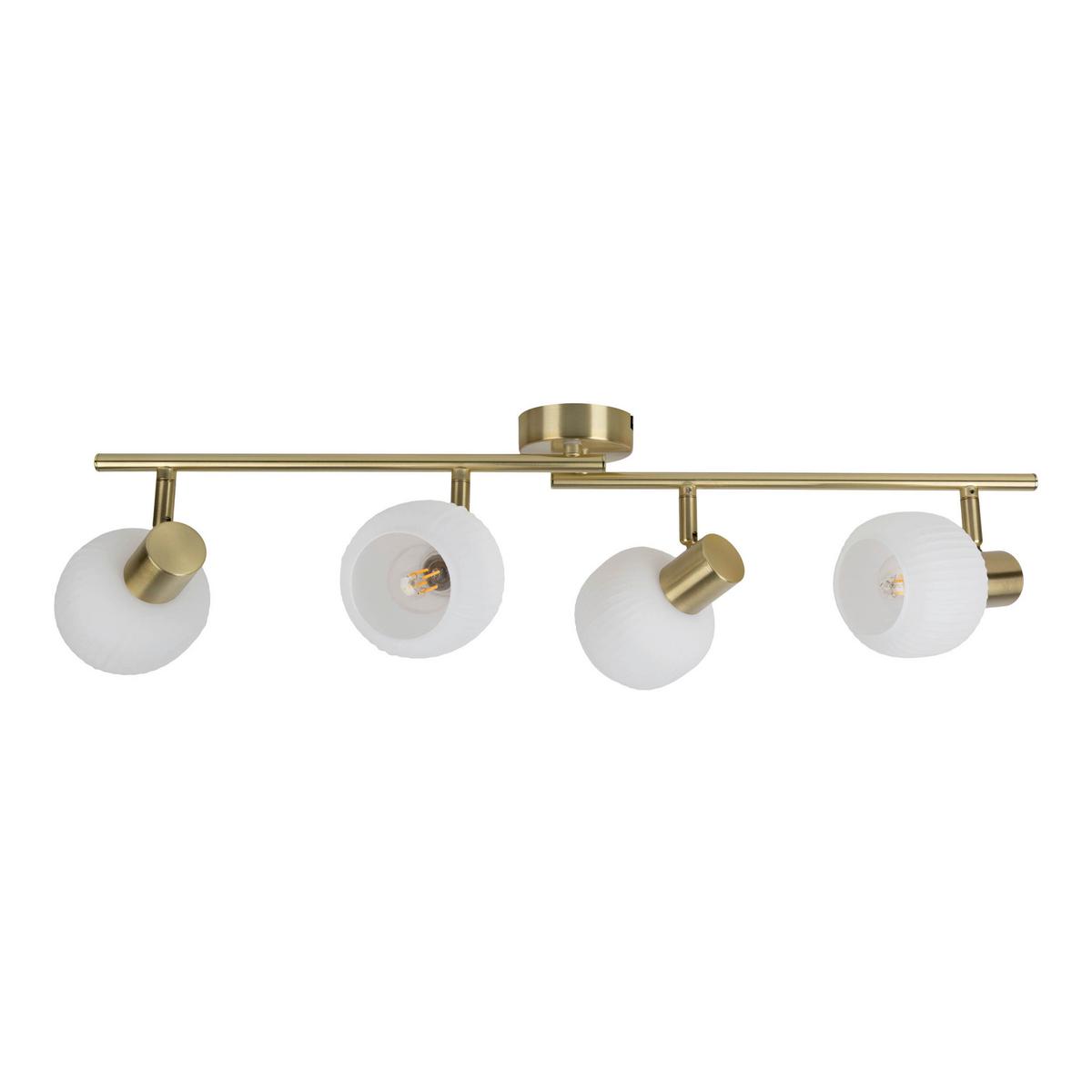 Deckenstrahler Exkl. 4xe14, 40w - Messingfarben/Weiß, LIFESTYLE, Glas/Metall (70/10/18,5cm) - Näve