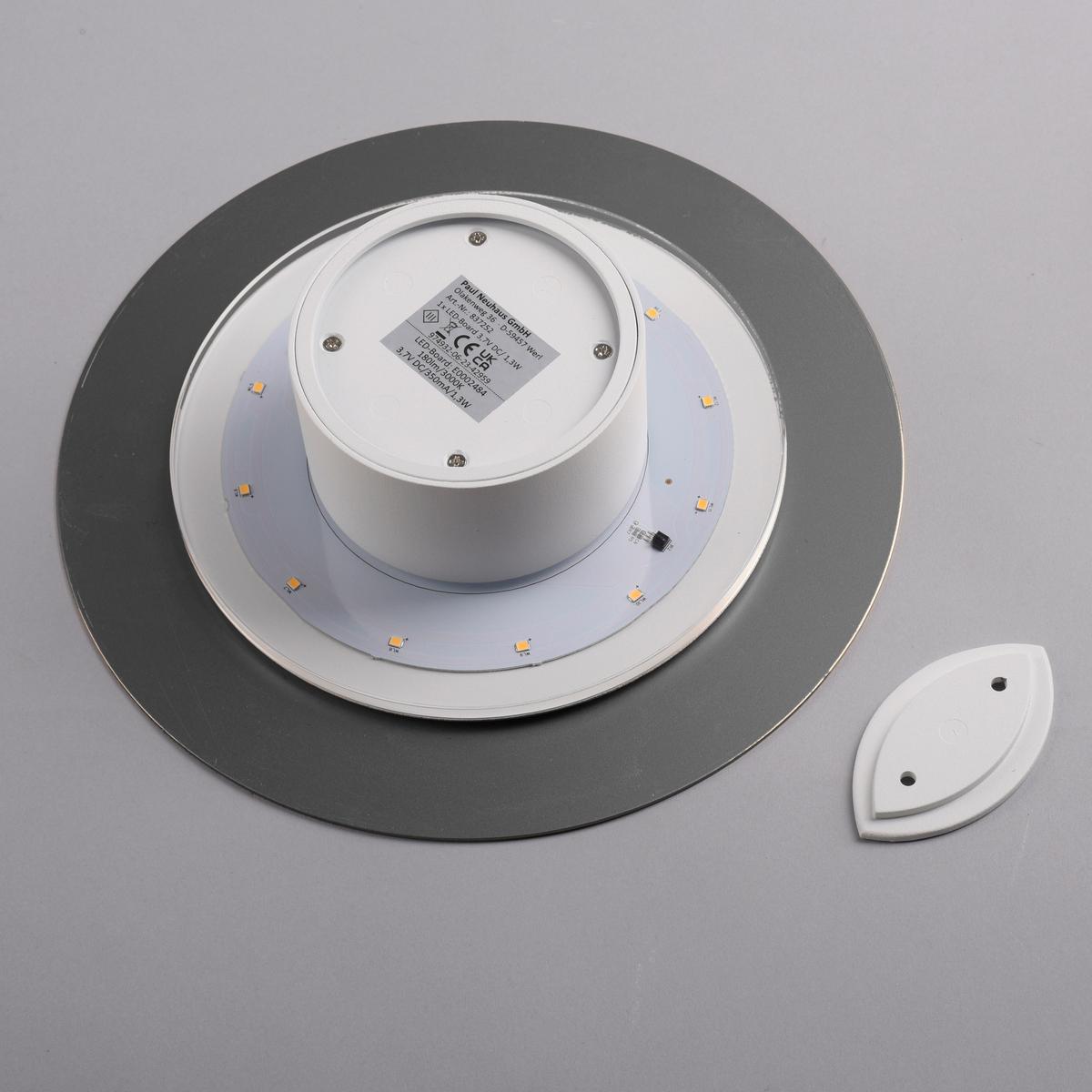 Akku-Wandleuchte Puntua Grau D: 25 cm - Grau, Design, Kunststoff/Metall (25/6,5cm) - Paul Neuhaus