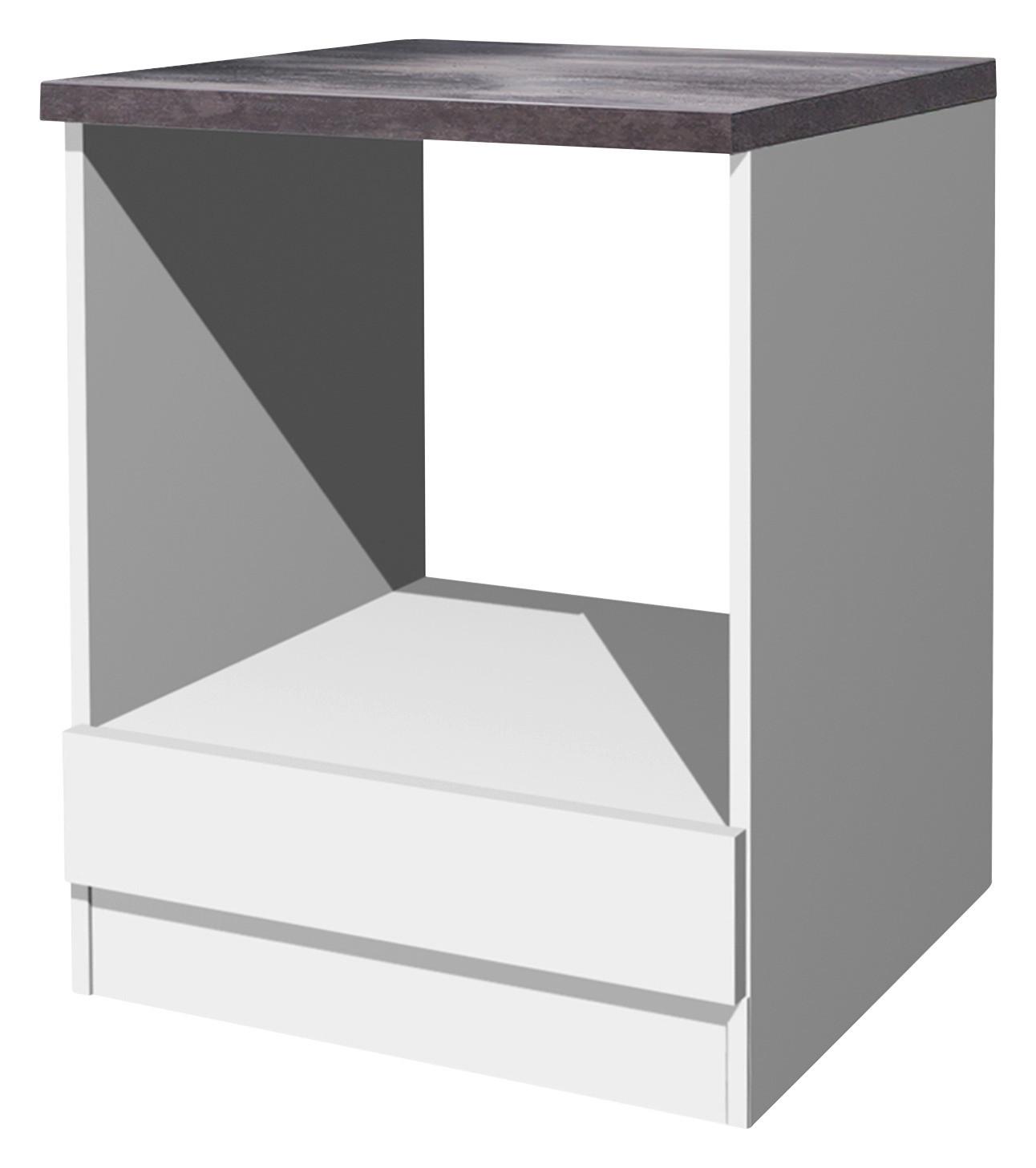 Herdumbauschrank Lucca Hu 60 - Graubraun/Weiß, KONVENTIONELL, Holzwerkstoff (60/86/57cm) - FlexWell