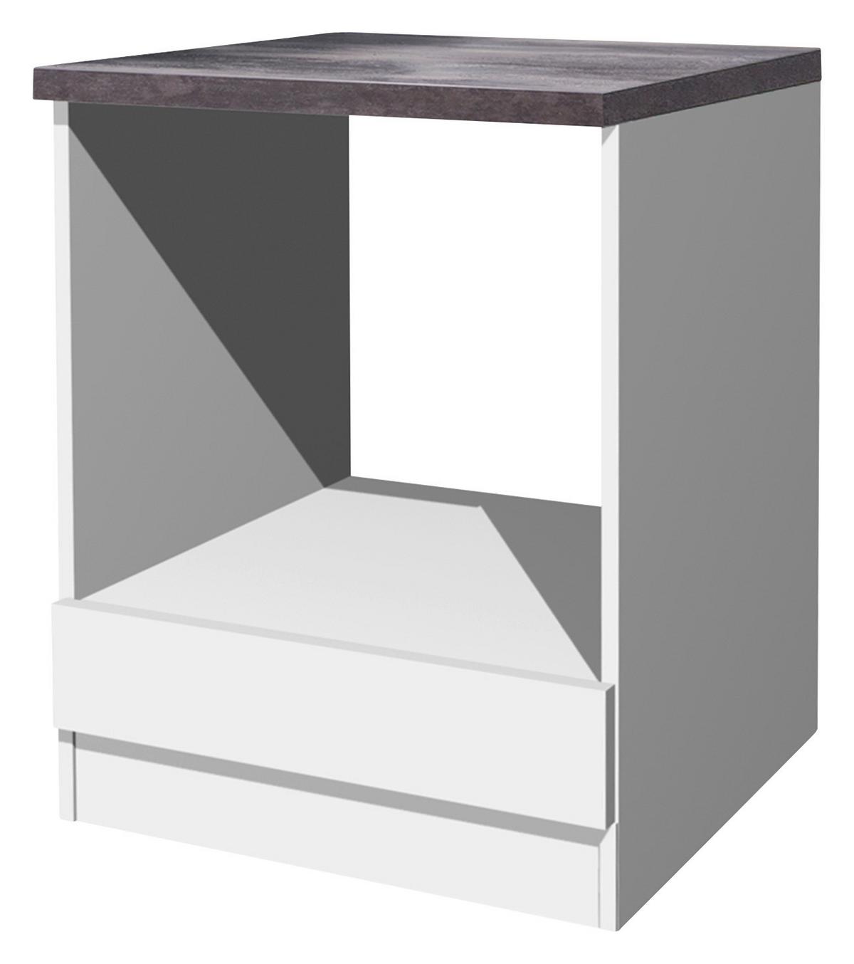 Herdumbauschrank Lucca Hu 60 - Graubraun/Weiß, KONVENTIONELL, Holzwerkstoff (60/86/57cm) - FlexWell