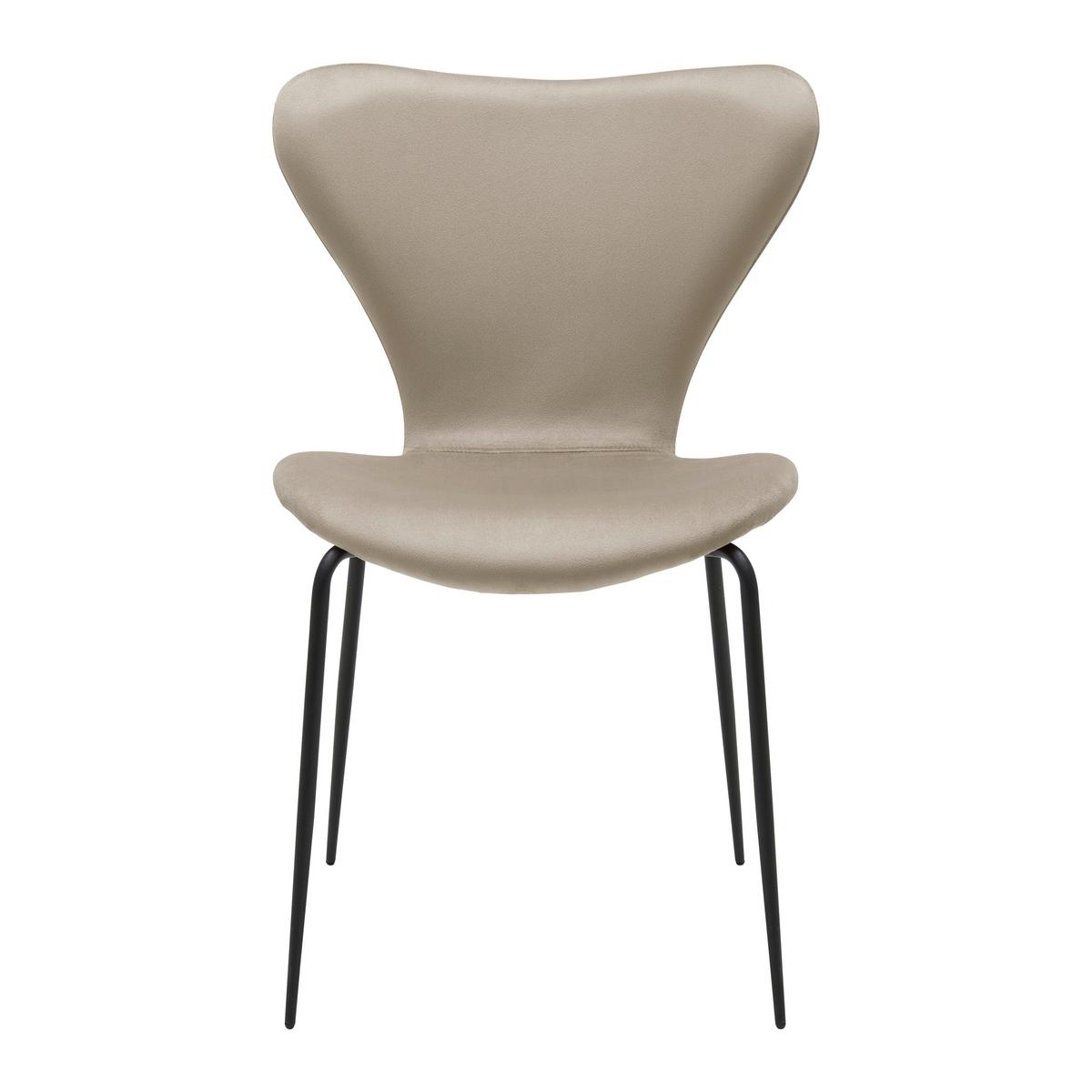 Jídelní židle ALICIA béžová - černá/šampaňská, Moderní, kov/dřevo (53/82,5/53cm) - Bessagi Home