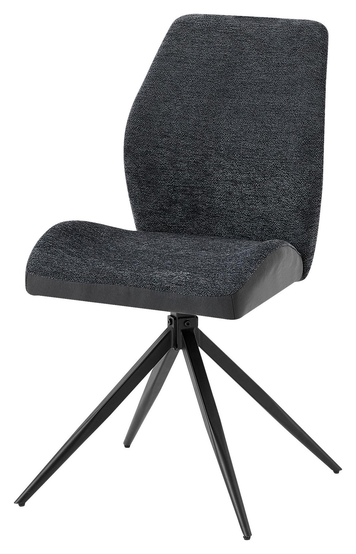 Stuhl-set Snap - Anthrazit/Schwarz, MODERN, Textil/Metall (46/87/55cm) - MID.YOU