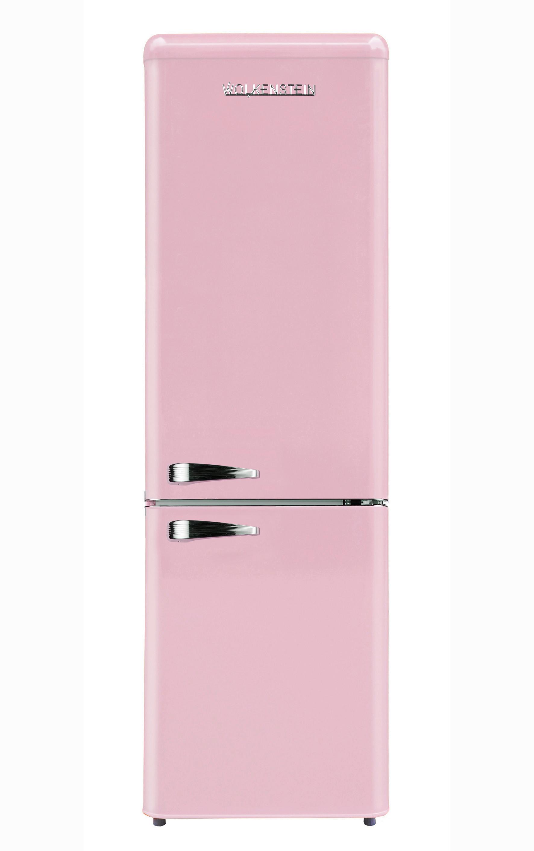 Kühl-gefrierkombination Pink 69+180 L - Pink, Basics, Kunststoff/Metall (54,60/177,50/62,60cm)