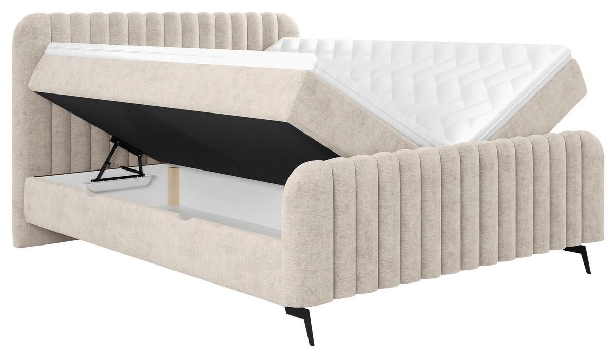 Boxbett Liam Naturfarben 180x200 Cm - Schwarz/Naturfarben, MODERN, Holz/Holzwerkstoff (180/200cm) - MID.YOU