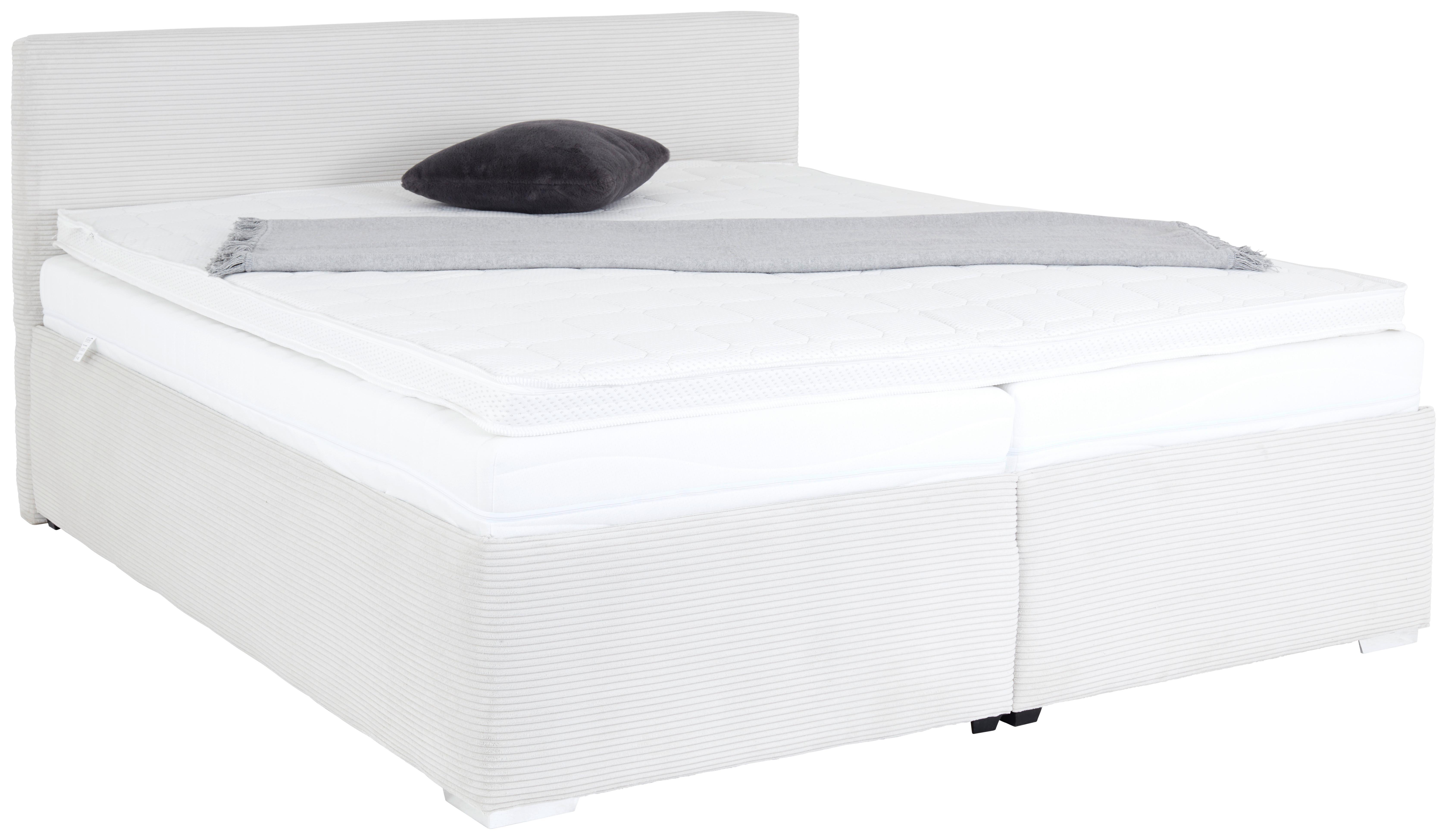 Polsterbett 180x200 cm Lesia Cord Creme - Chromfarben/Creme, MODERN, Holz/Holzwerkstoff (180/200cm)