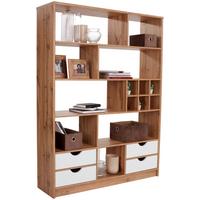 Regal mit Laden Meggy B 140 cm, Eiche Dekor - Eichefarben, MODERN, Holz (140/184/32cm)