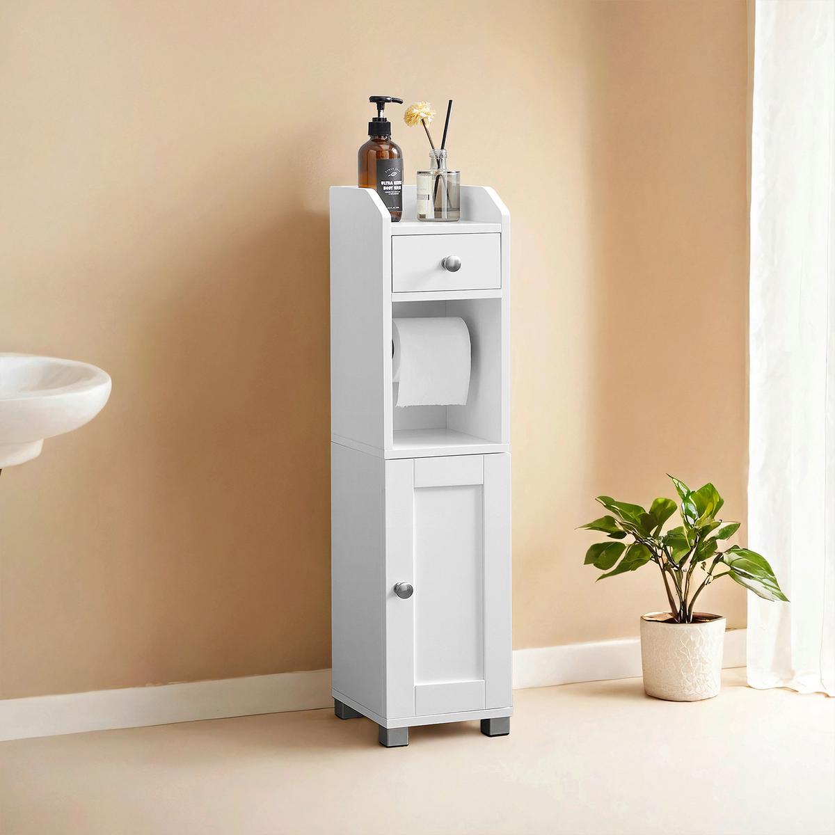 Midischrank Bathroom Cabinet - Weiß/Grau, MODERN, Holzwerkstoff (18/76,4/20cm) - MID.YOU