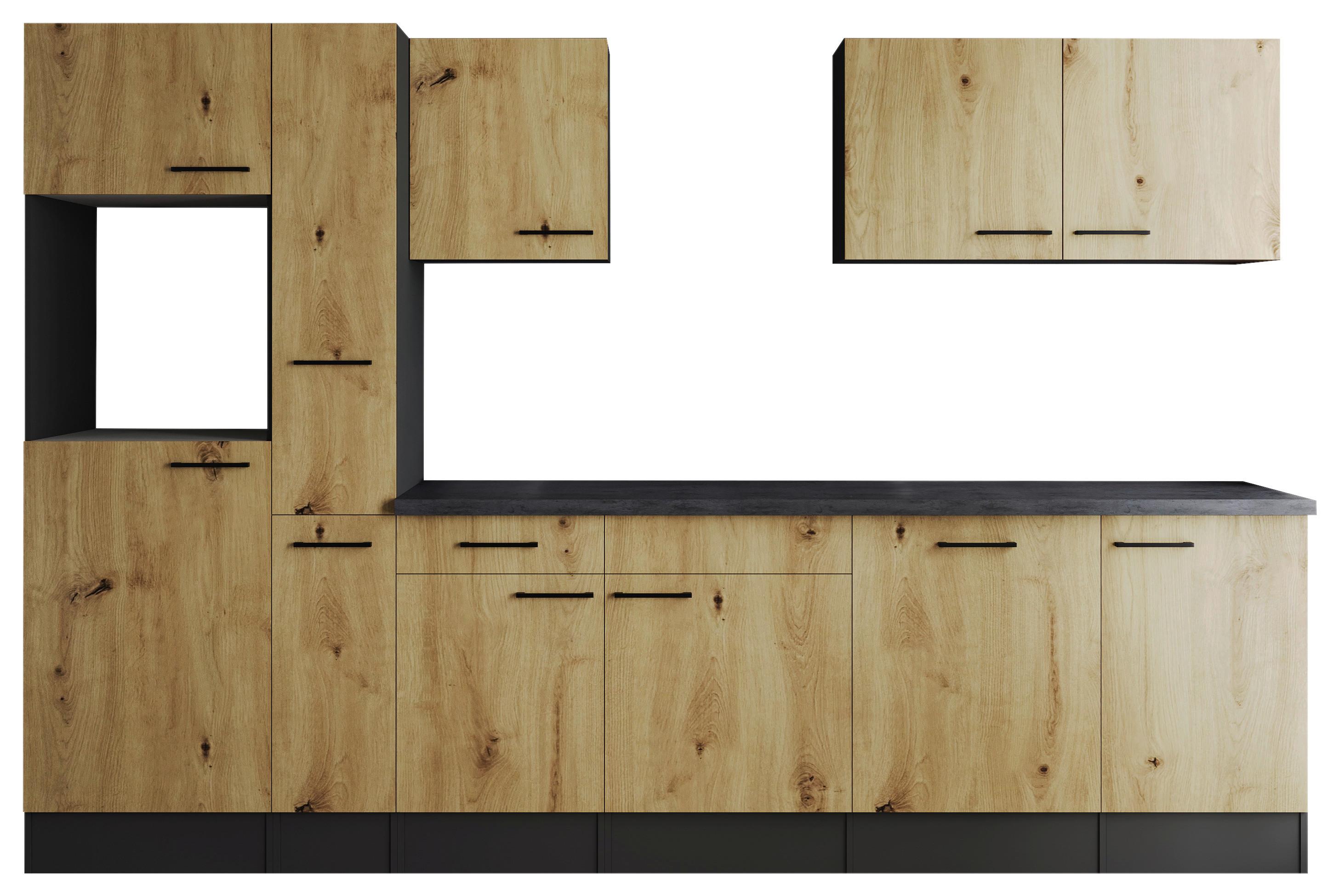 Küchenleerblock Oliver Artisan Dekor B: 310 cm - Eiche Artisan/Grau, Design, Holzwerkstoff (310cm) - Respekta