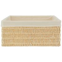 ÚLOŽNÝ KOŠÍK SALLY - S - biela/prírodná farba, textil/papier (24/20/10cm) - Mömax