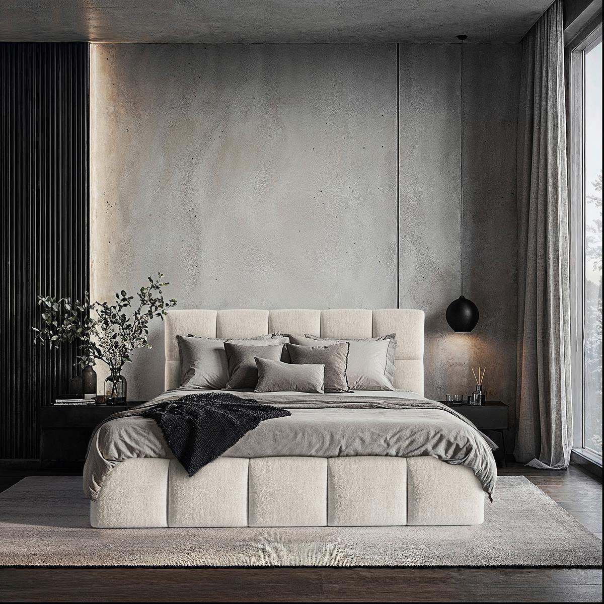 Polsterbett Cherry Chenille Beige, Lf: 180x200 cm - Beige/Schwarz, MODERN, Holz/Holzwerkstoff (180/200cm) - MID.YOU