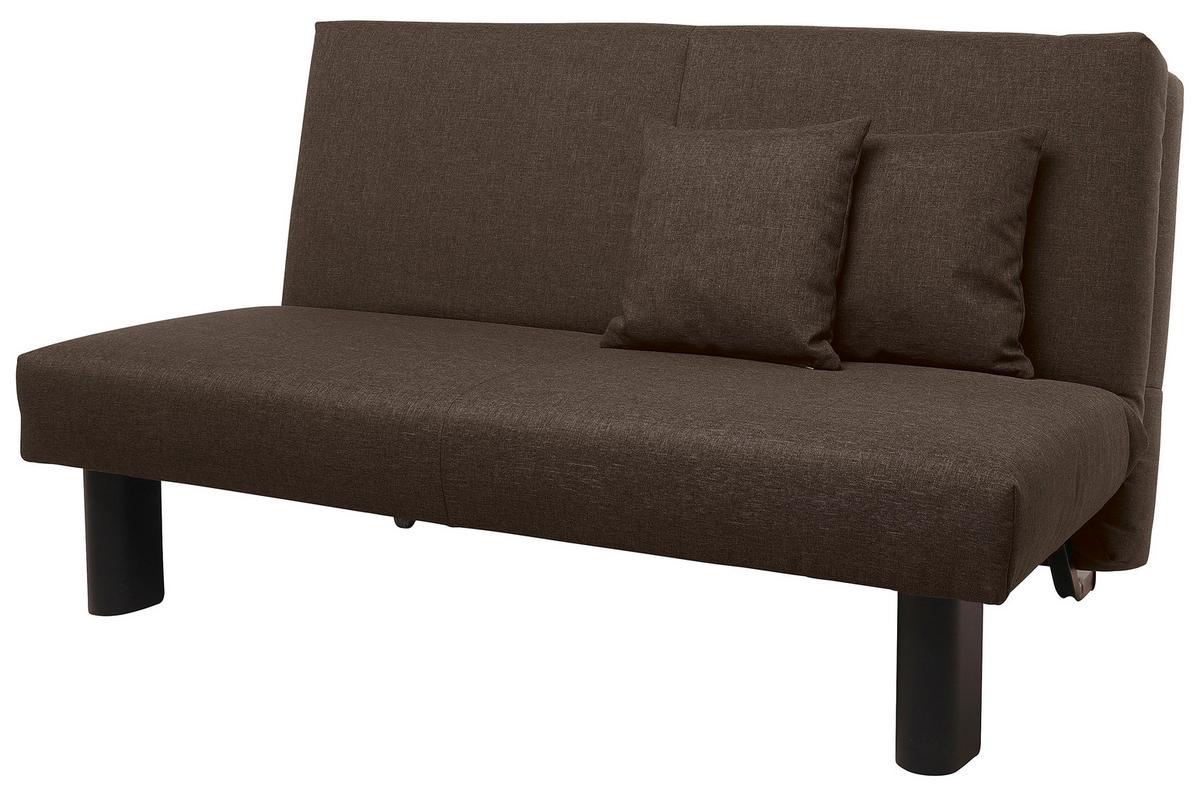 Schlafsofa Columbus Braun Inkl. Zierkissen - Schwarz/Braun, Design, Textil (145/84/100cm) - Max Winzer