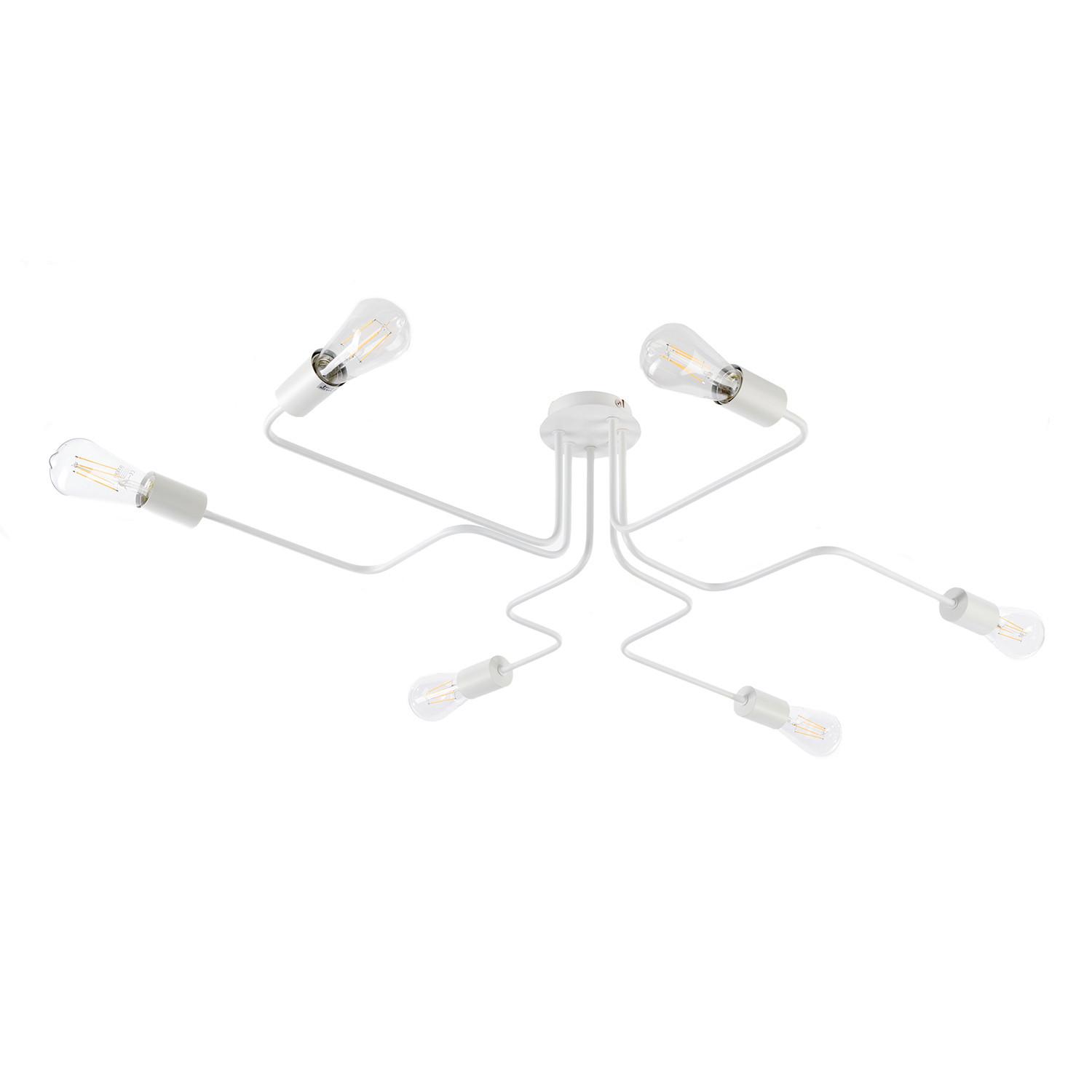 Deckenleuchte 4977/Pl6b - Weiß, Design, Metall (97/75/25cm)