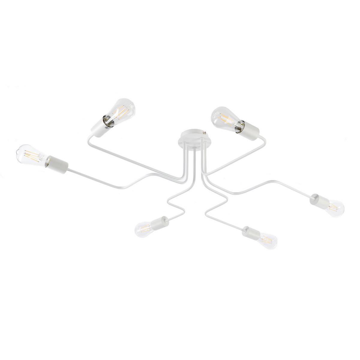 Deckenleuchte 4977/Pl6b - Weiß, Design, Metall (97/75/25cm)